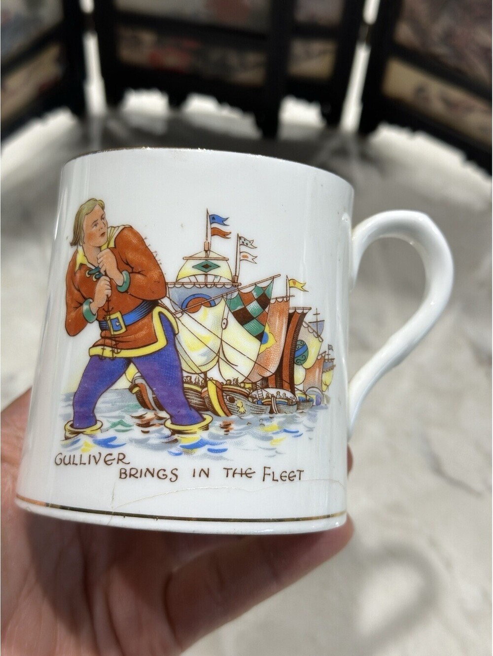 rare vintage child's fine bone china mug  Hammersley & Co., produced in England